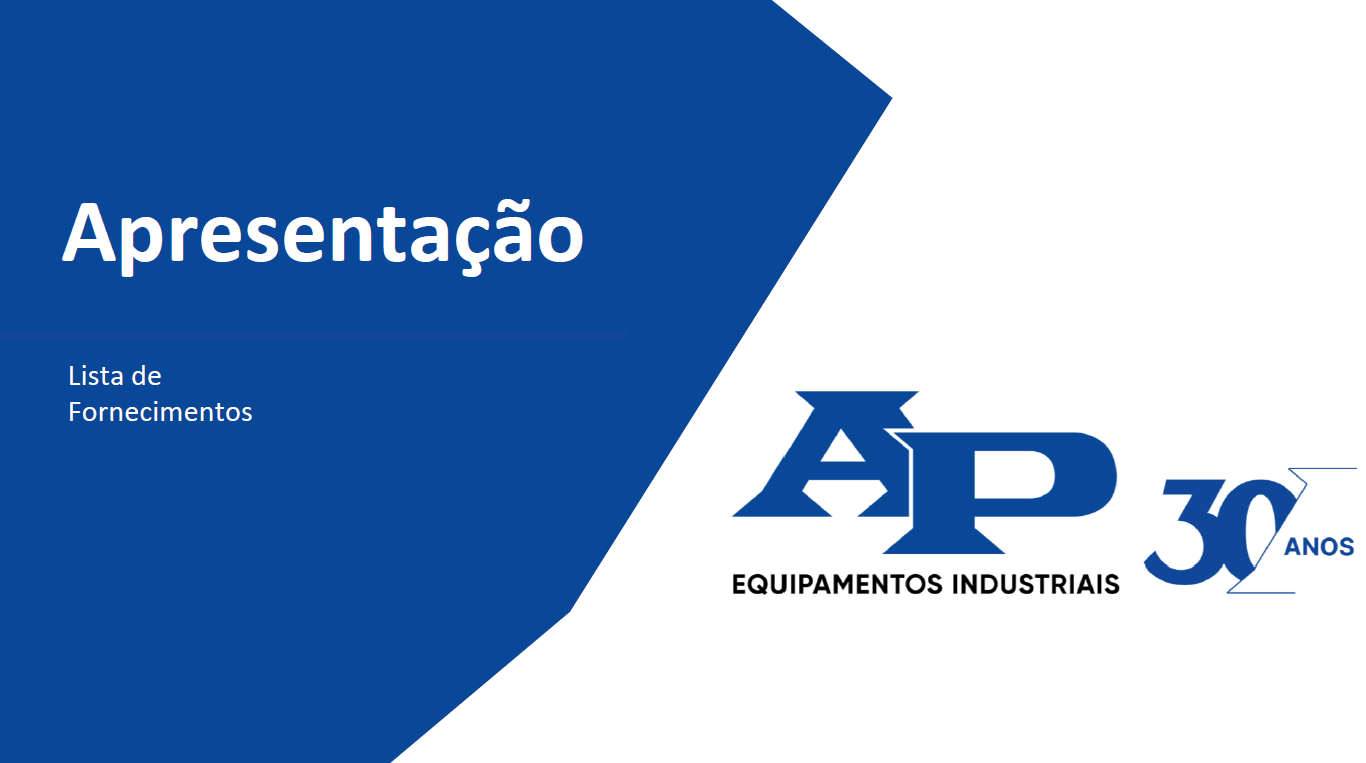 Capa da apresentação original da AP Equipamentos