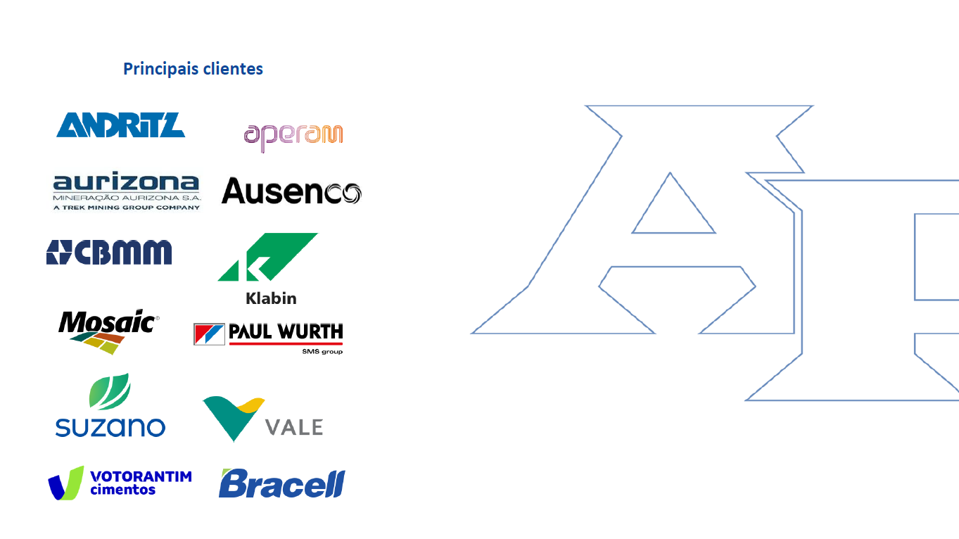Slide de clientes da apresentação AP