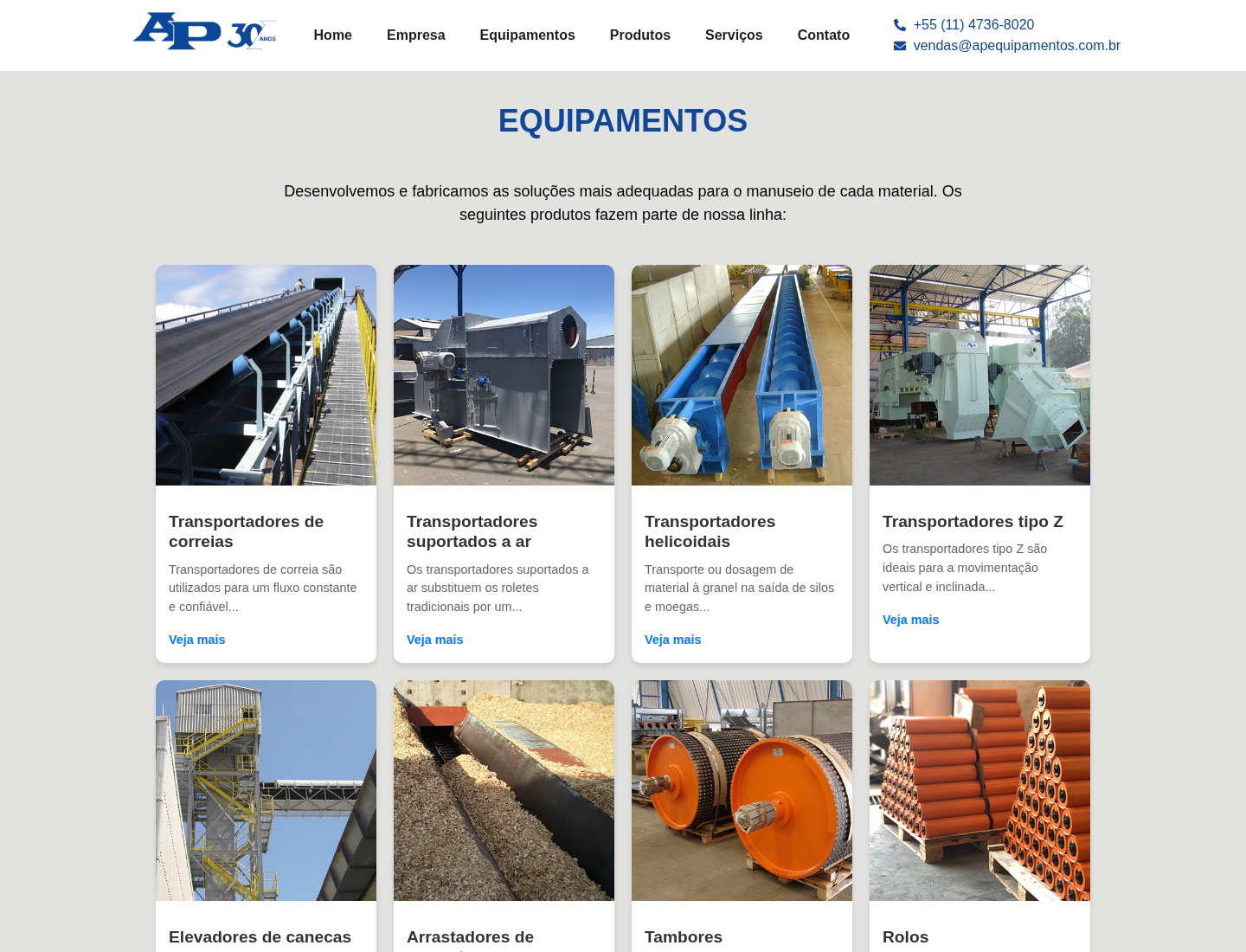 Página de equipamentos da AP